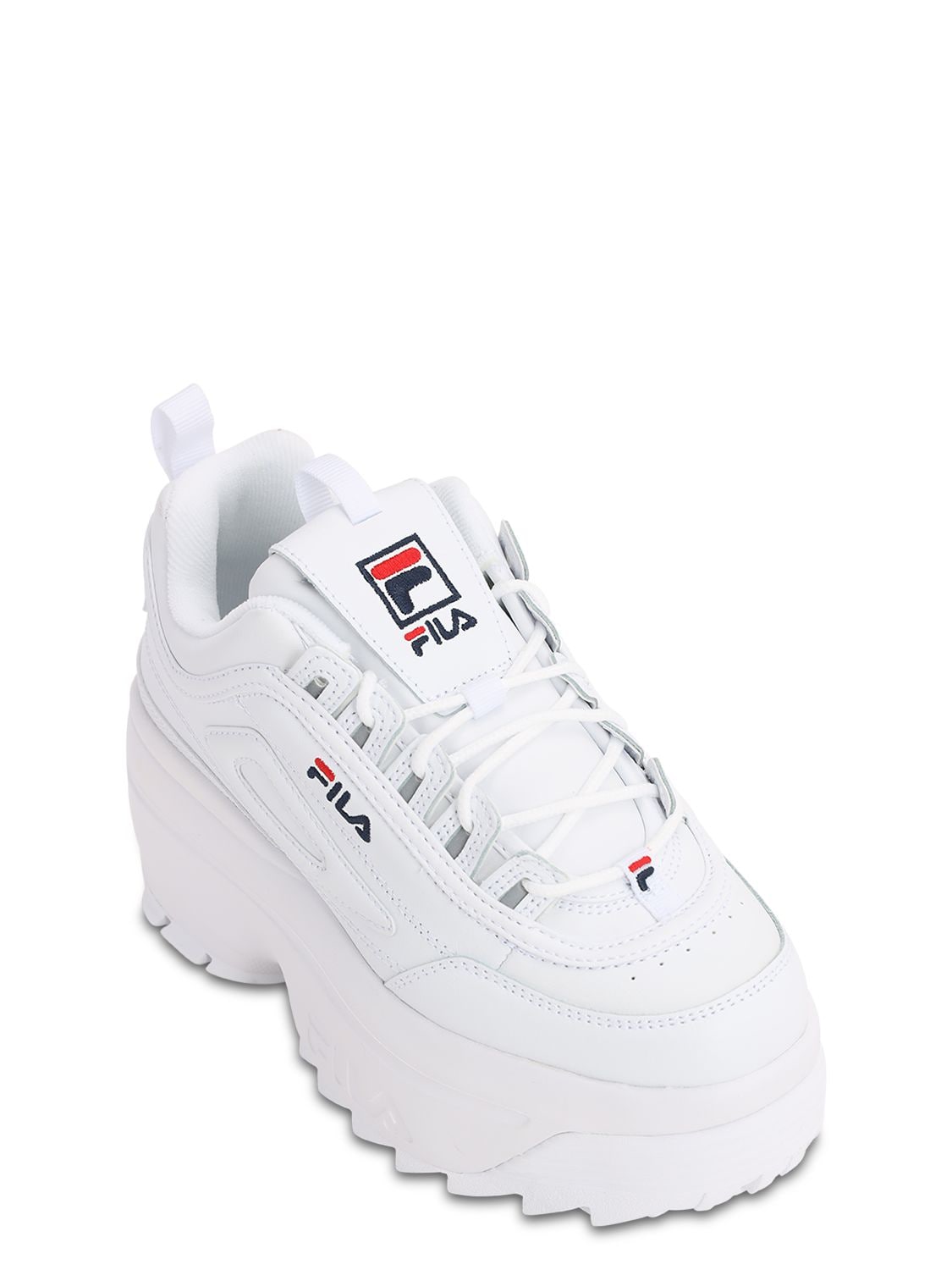 fila platform sneakers white