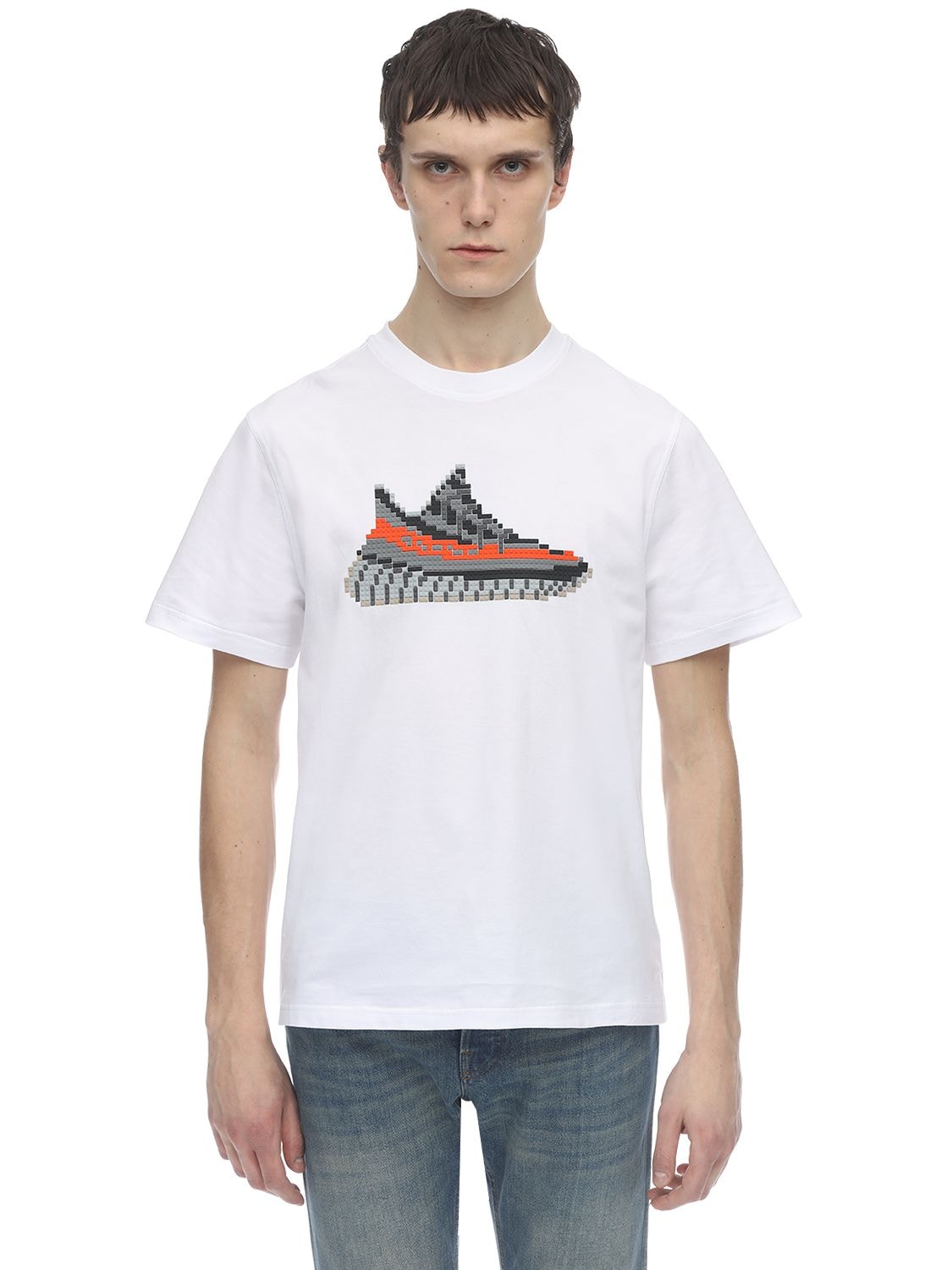 8-bit By Mhrs Sneaker Print Cotton Jersey T-shirt In White