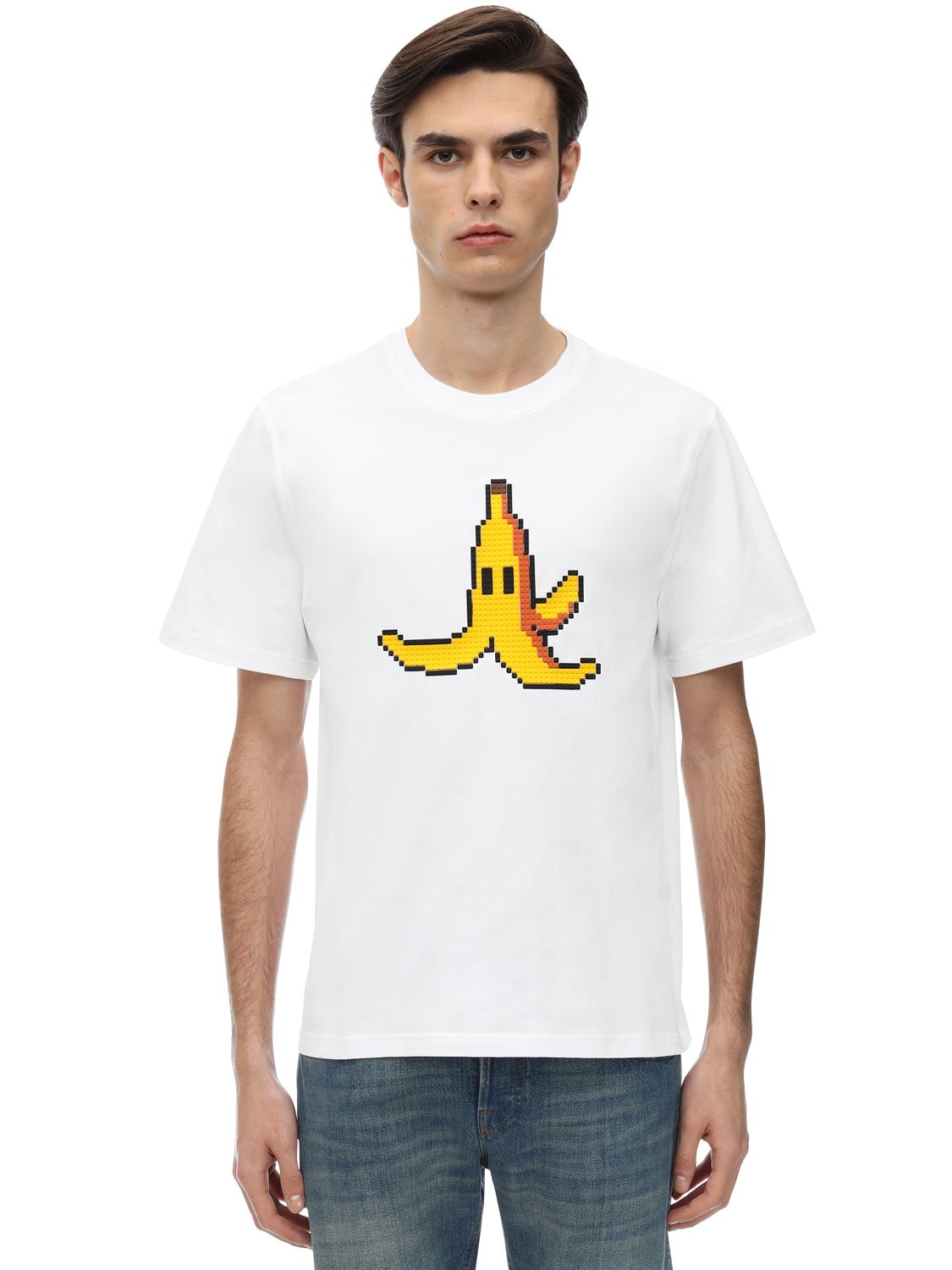 8-bit By Mhrs Banana Print Cotton Jersey T-shirt In White