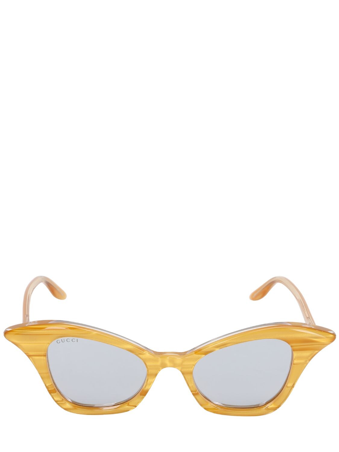 Gucci Acetate Cat Eye Sunglasses In Orange,mirrored