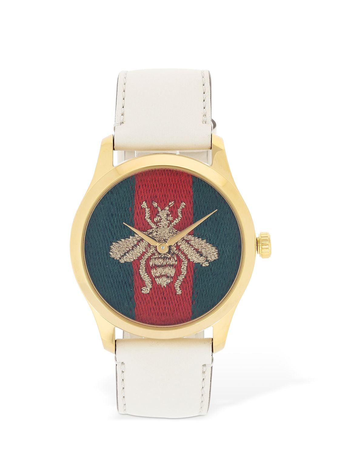 GUCCI EMBROIDERED BEE LEATHER WATCH,71IWV6008-WUEXMJY0MTI40
