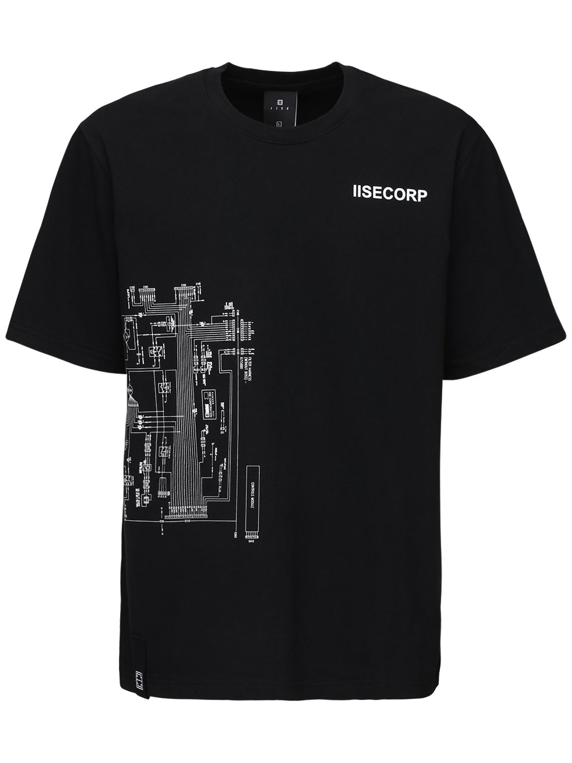 Iise Microchip Cotton T-shirt In Black