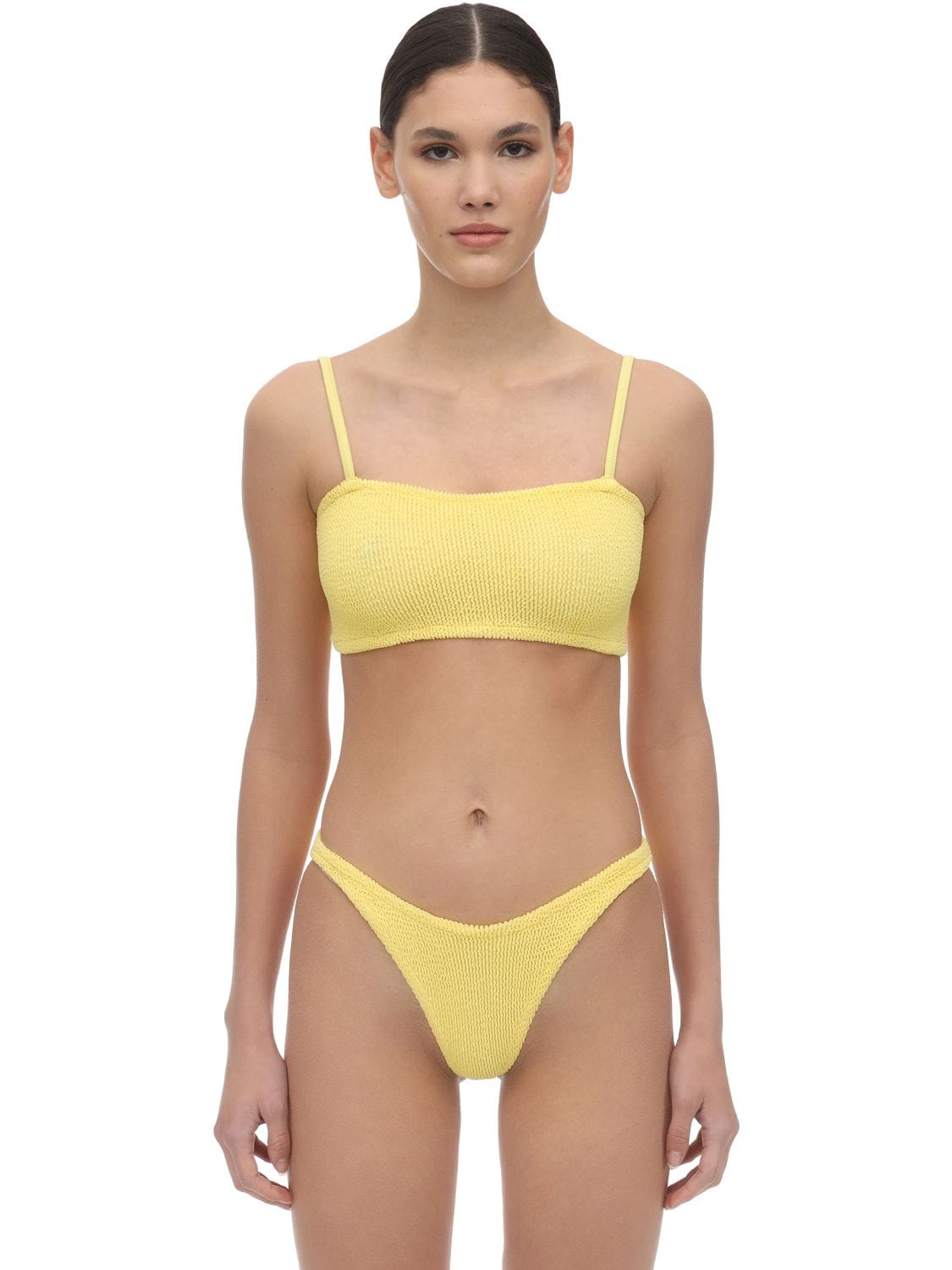 Hunza G Gigi Seersucker Bikini Set In Yellow