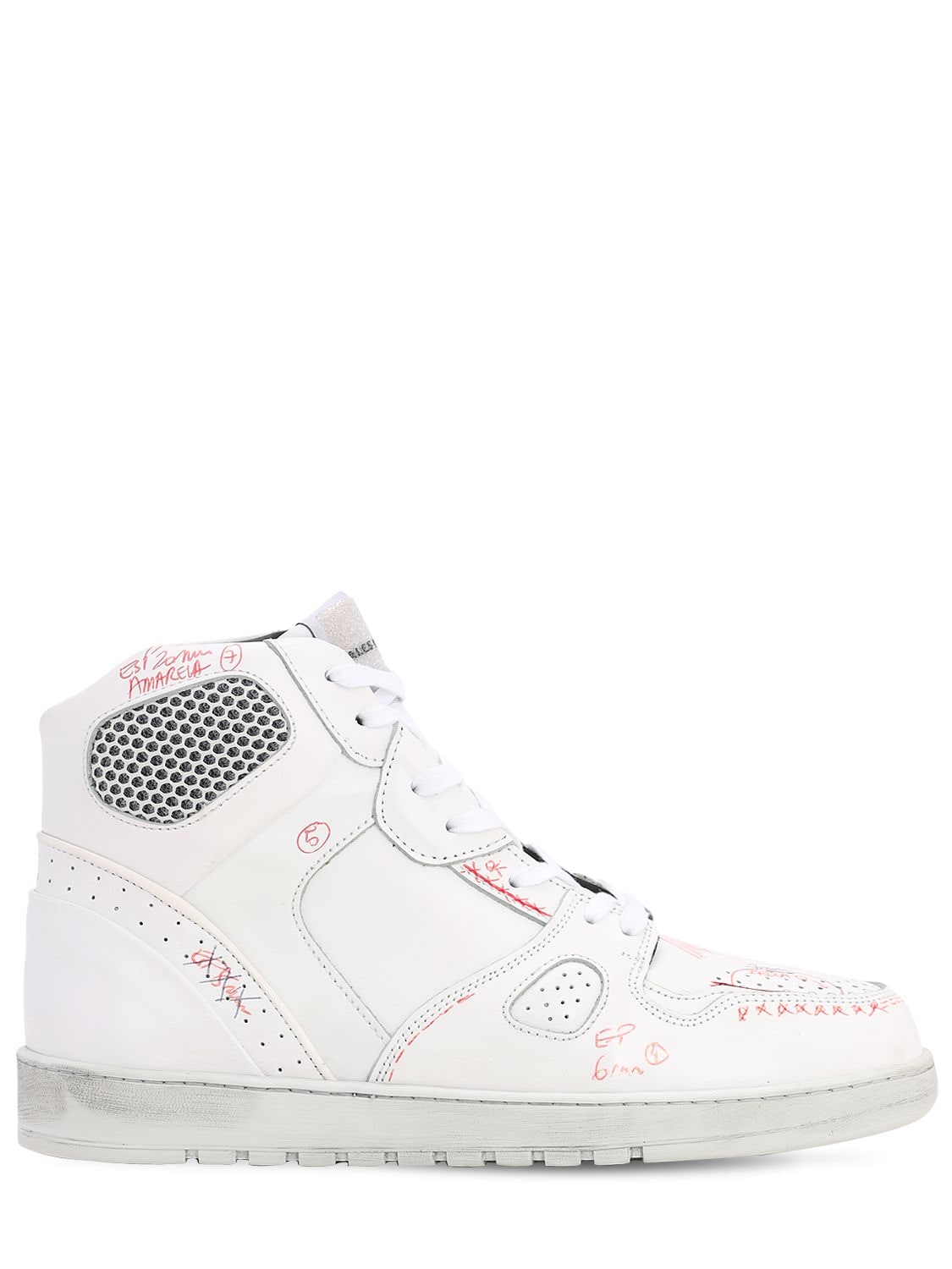 Ales Grey Battalion Printed Leather Sneakers In White