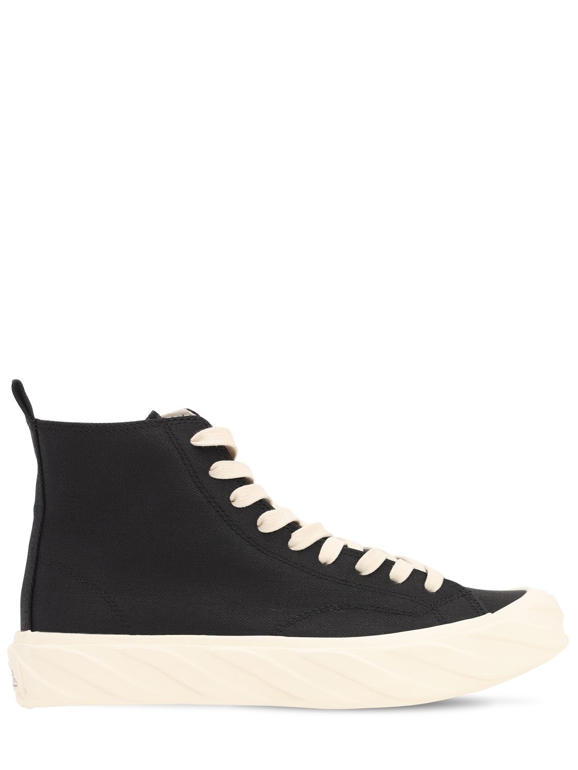 Carbon Coated Canvas High Top Sneakers