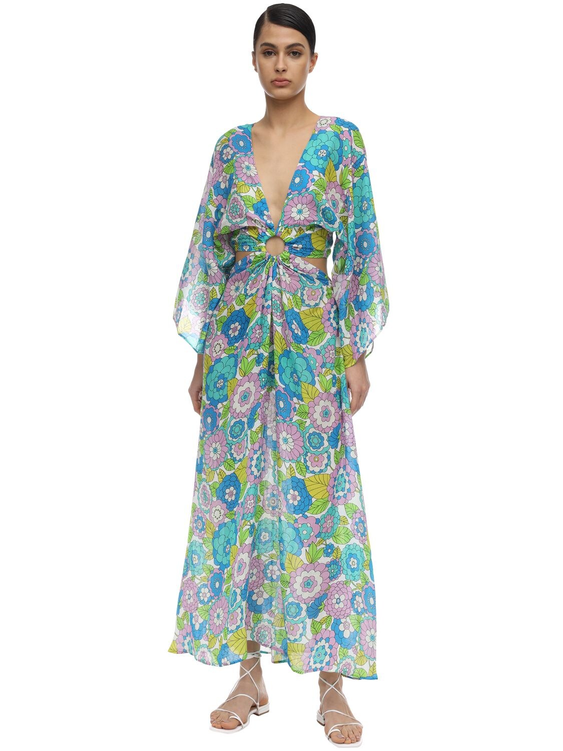 DODO BAR OR SHELLY PRINTED COTTON MAXI DRESS,71IWWE010-RKXPV0VSIDMGQKXVRQ2