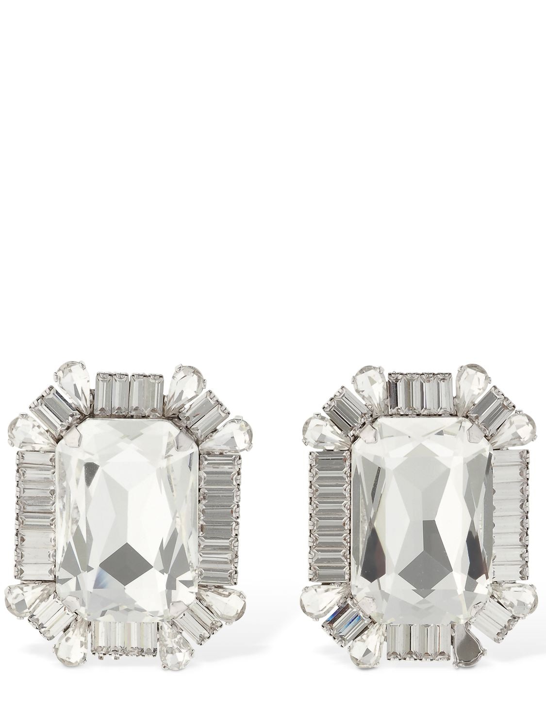 ALESSANDRA RICH SQUARE CRYSTAL CLIP-ON EARRINGS,71IWYS010-MDAXIENSWVNUQUW1