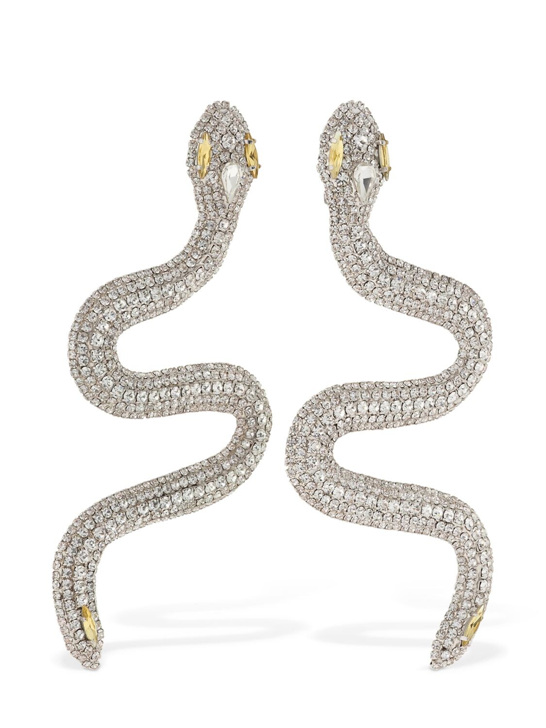 ALESSANDRA RICH CRYSTAL SNAKE CLIP-ON PENDANT EARRINGS,71IWYS016-MDAXIENSWVNUQUW1