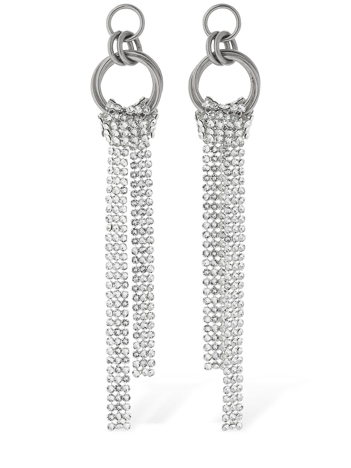 Magda Butrym Fern Crystal Pendant Earrings In Silver