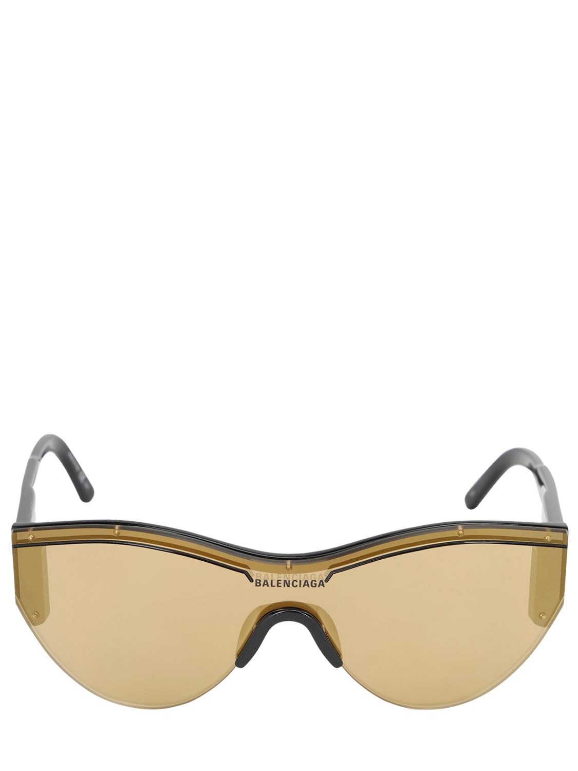 Balenciaga Ski Cat Eye Acetate Sunglasses In Black,gold