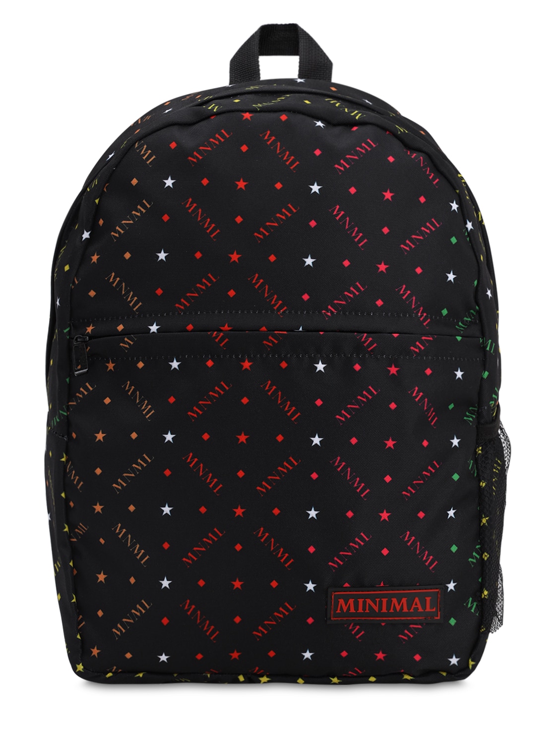 Minimal All Over Print Backpack In Black