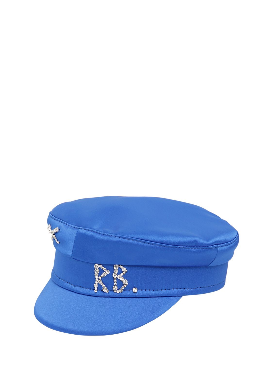 RUSLAN BAGINSKIY “BAKER BOY”水晶装饰真丝缎帽子,71IX4N008-QKXVRQ2