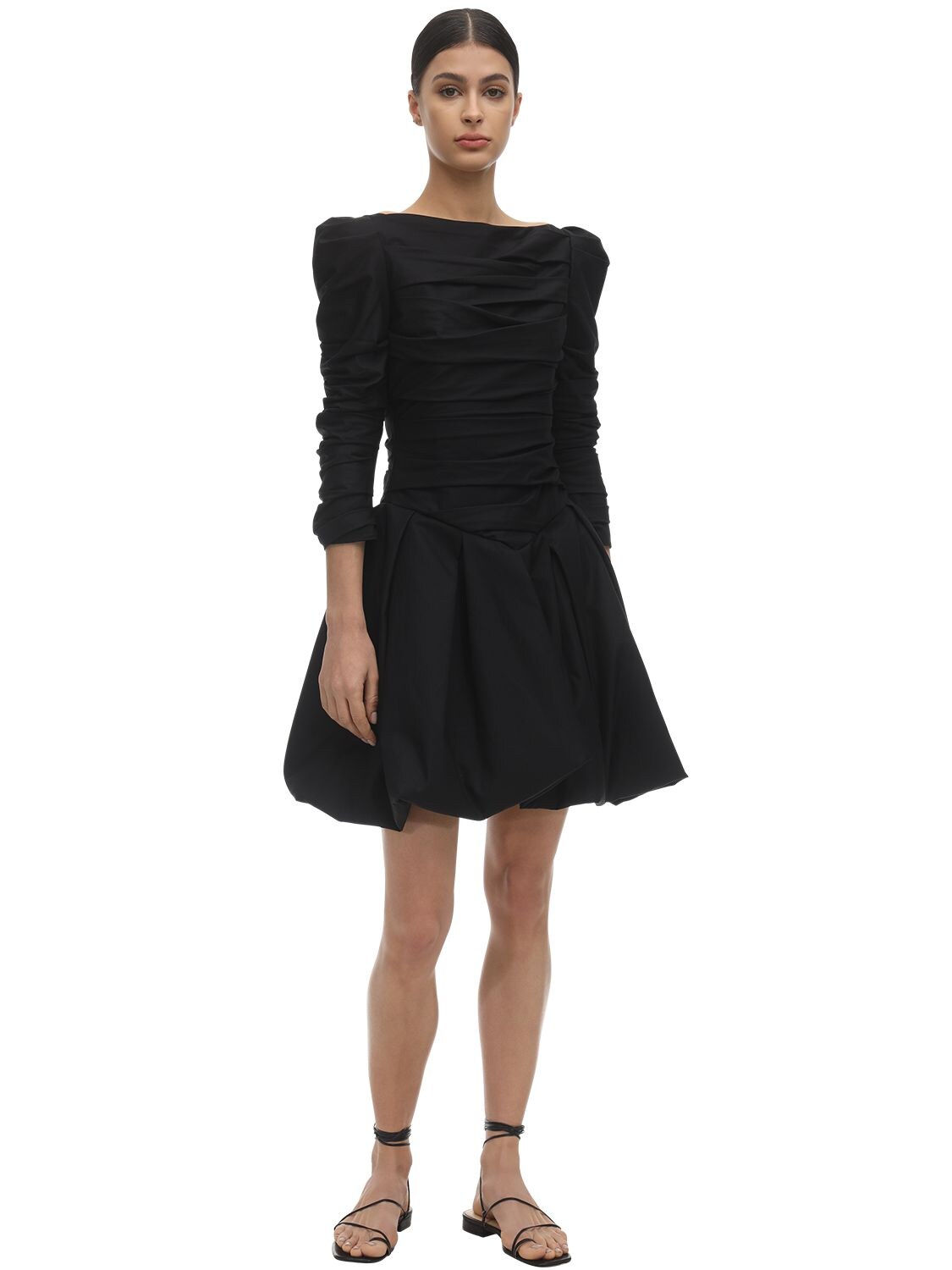 KHAITE MINNIE COTTON TWILL MINI DRESS,71IX55002-MJAW0