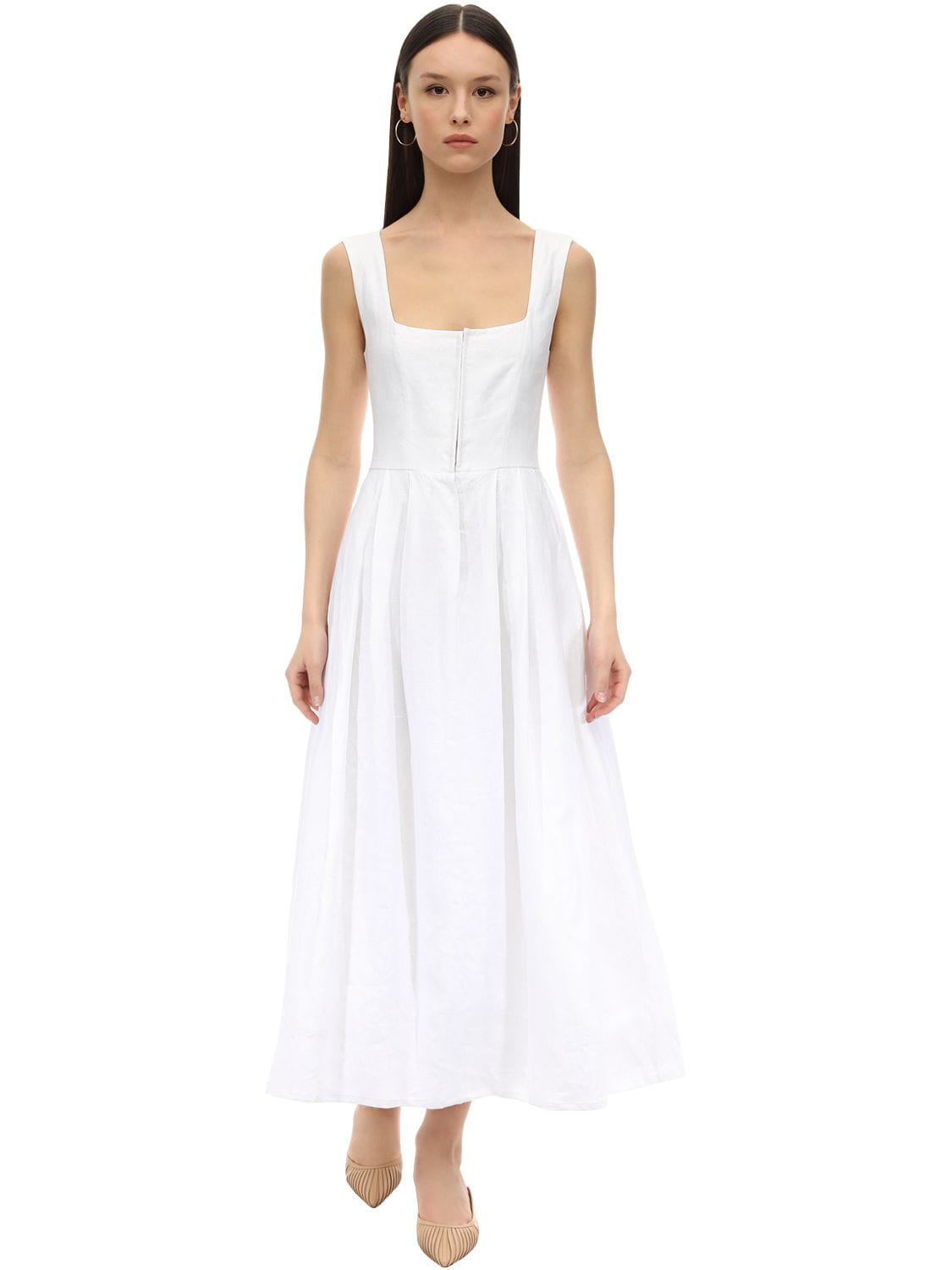 Gioia Bini Chiara Linen Dirndl Dress In White