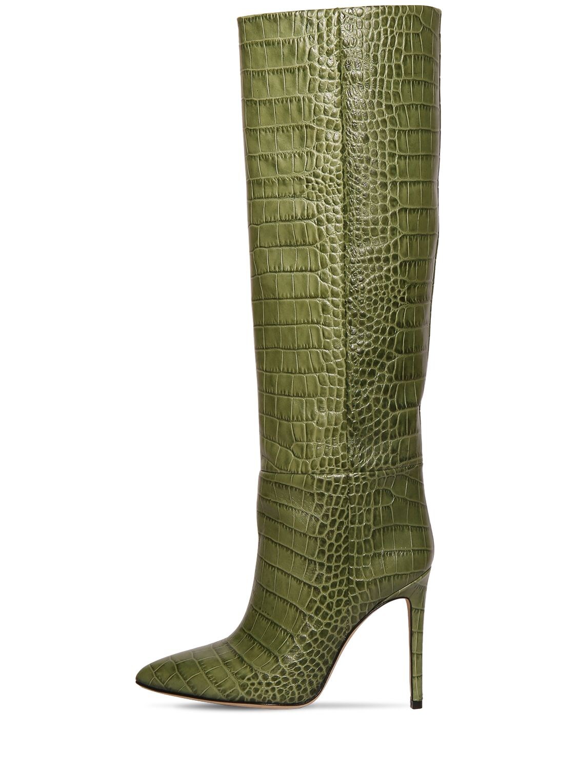 PARIS TEXAS 110MM CROC EMBOSSED LEATHER TALL BOOTS,71IX7O001-MJUWNQ2