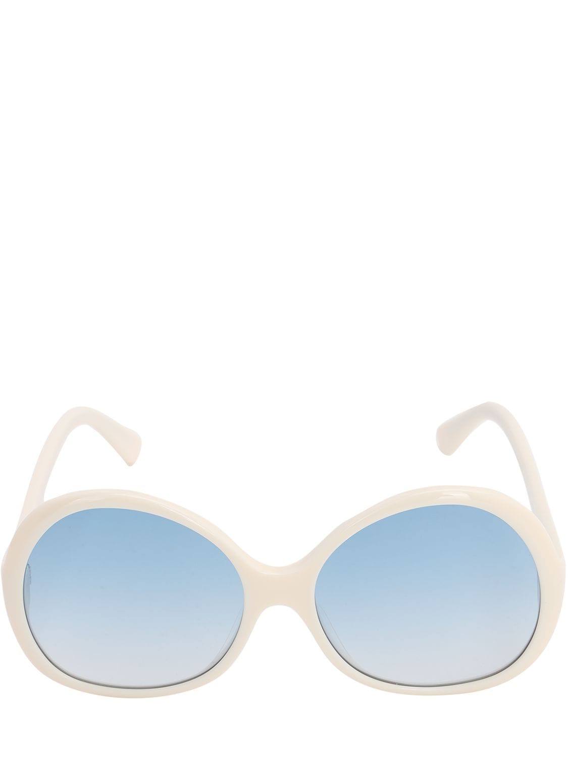 George Keburia Oversize Round Acetate Sunglasses In Ivory,blue