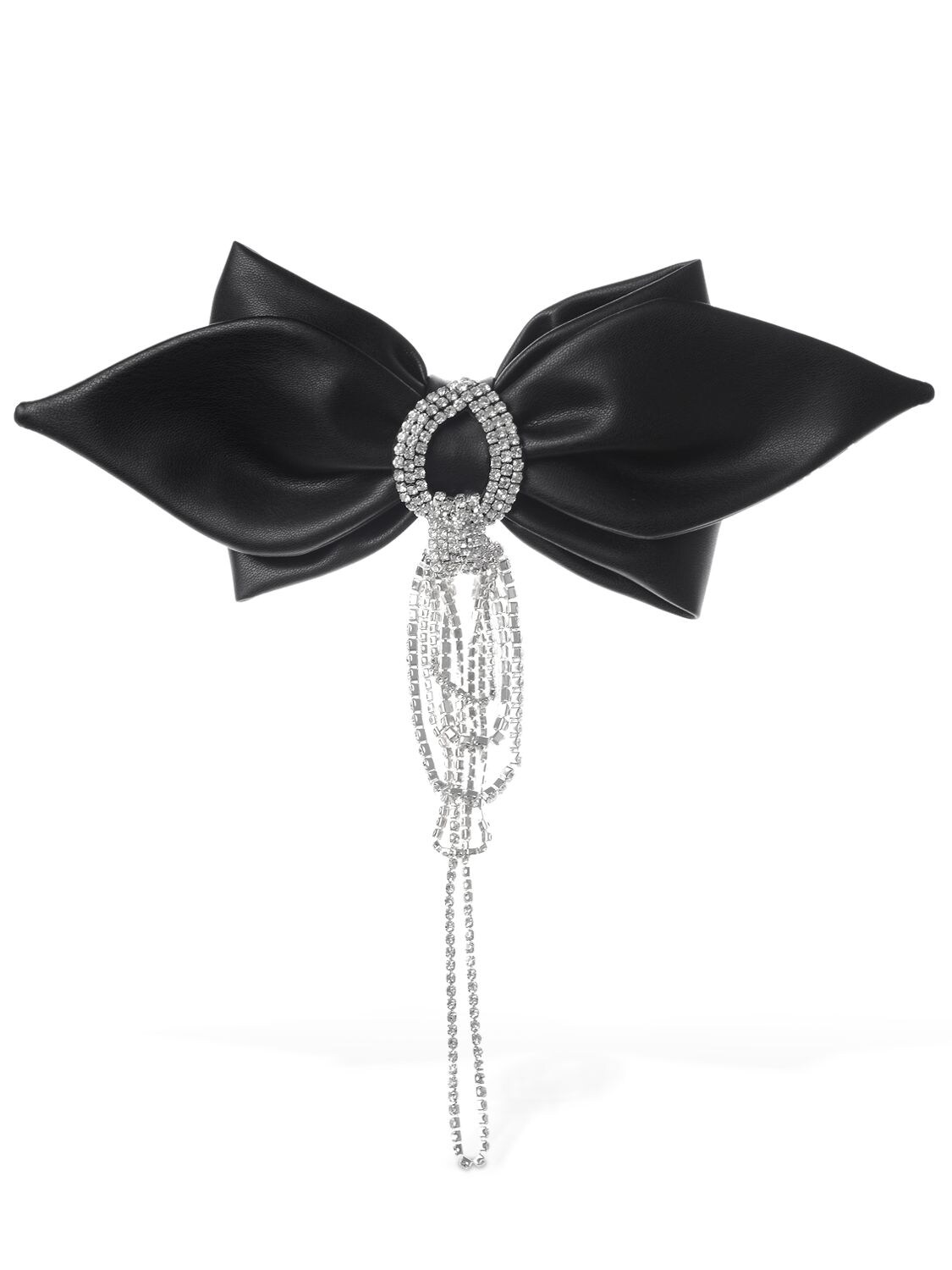 Anouki Embellished Faux Leather Bow In Black