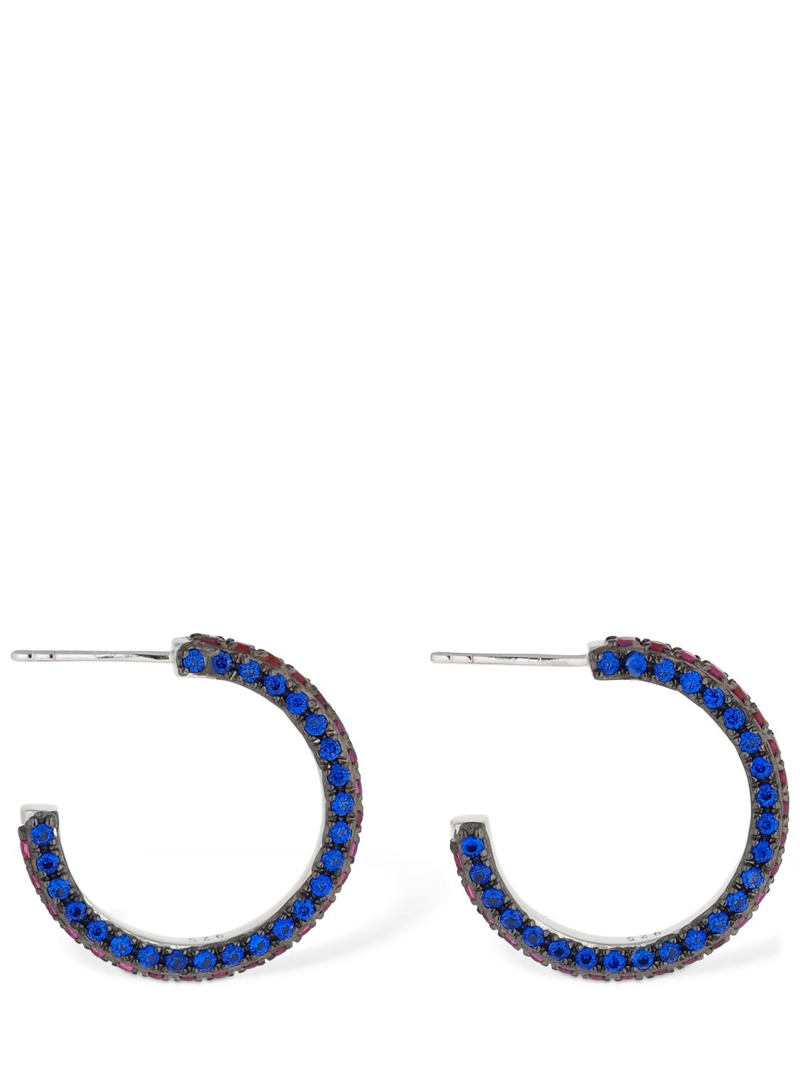 Talita Visiona Two Tone Small Hoop Earrings In Pink,blue
