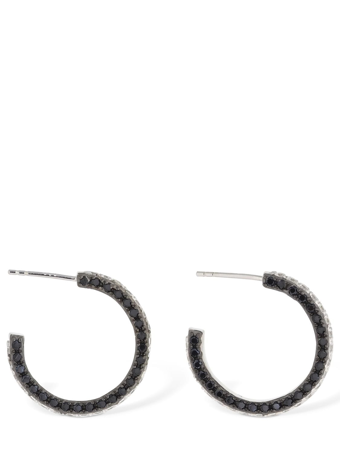 Talita Visiona Two Tone Small Hoop Earrings In White,black