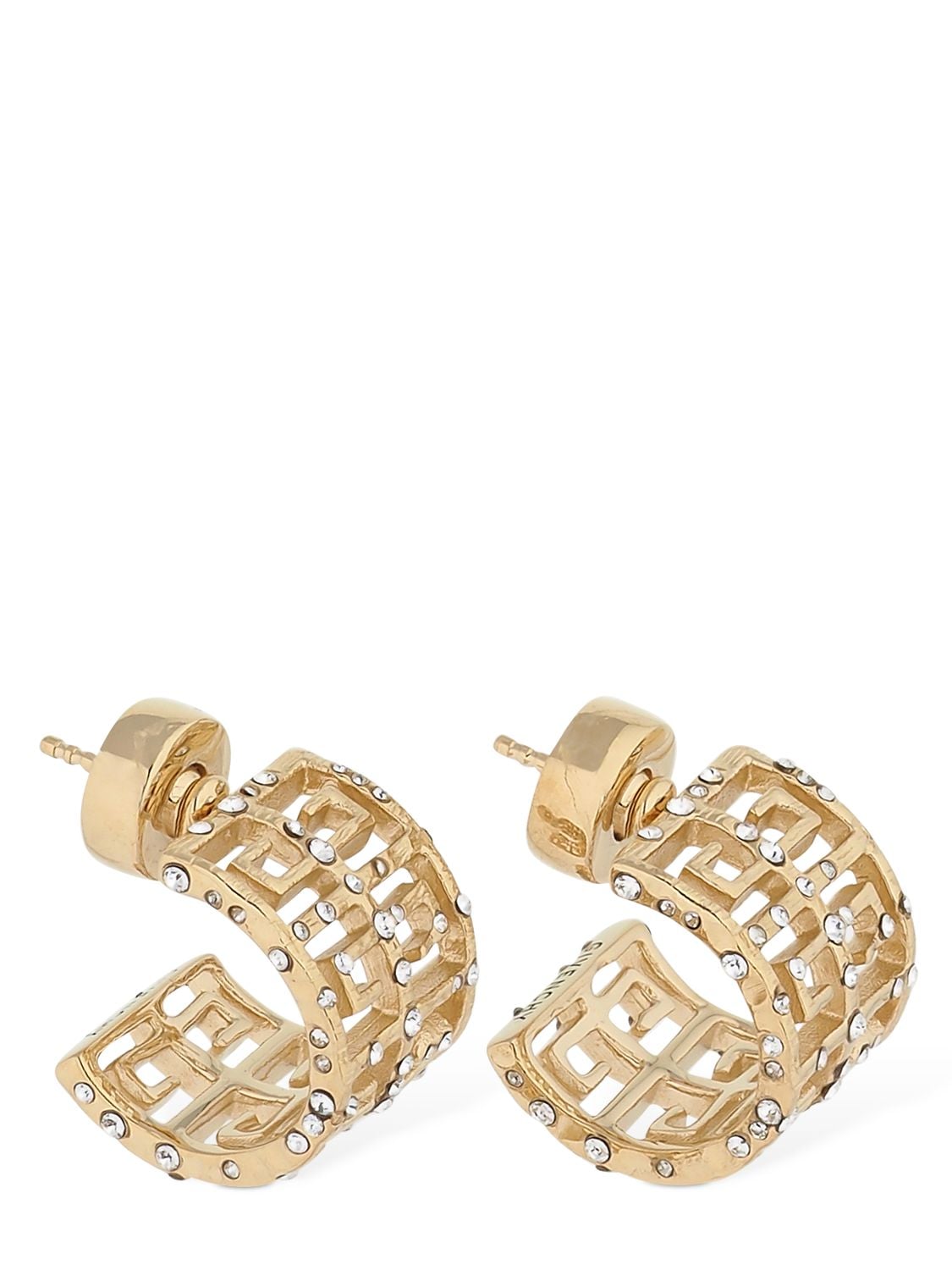 Givenchy 4g Crystal Mini Hoop Earrings In Gold,crystal