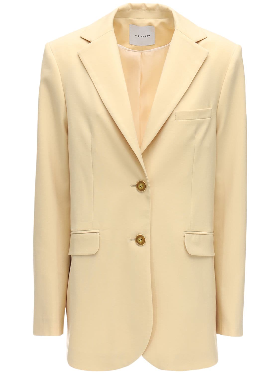 Lesyanebo Cool Wool Single Breasted Jacket In Light Yellow