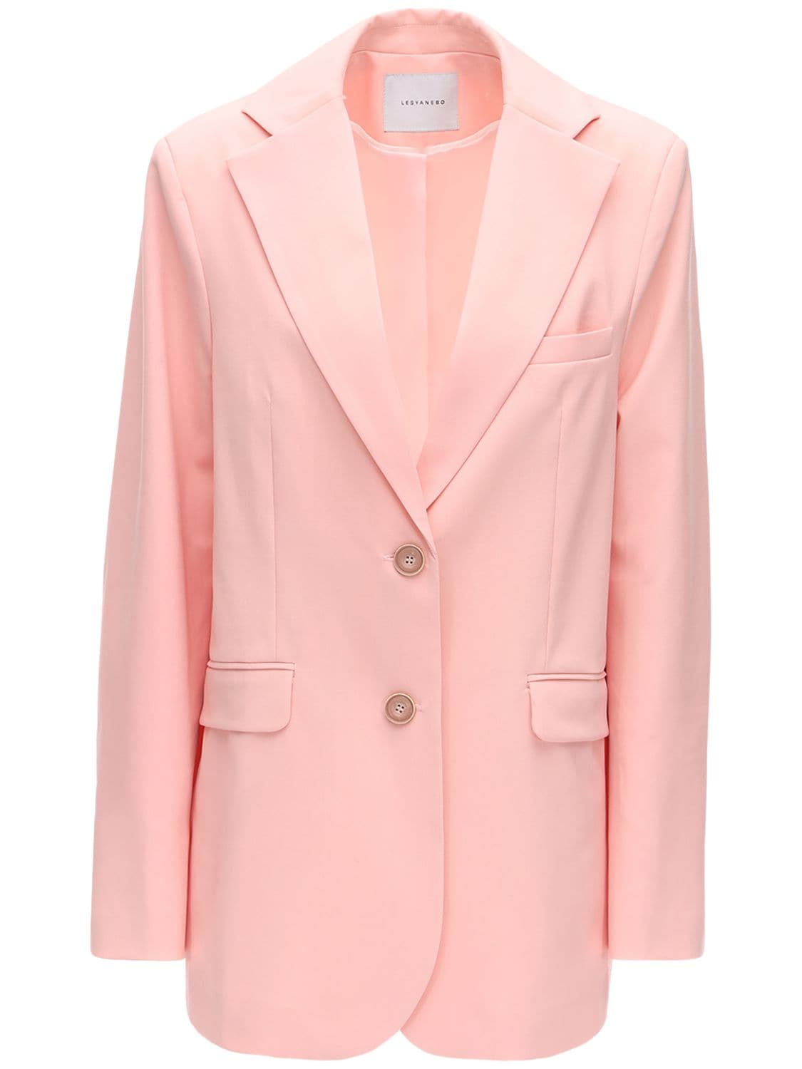 Lesyanebo Cool Wool Single Breasted Jacket In Pink