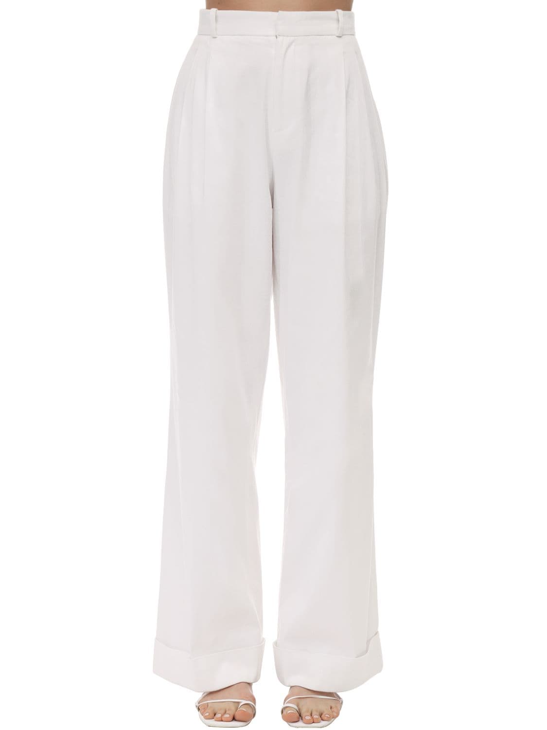 Acheval Pampa Gardel Cotton-blend Wide-leg Pants In White