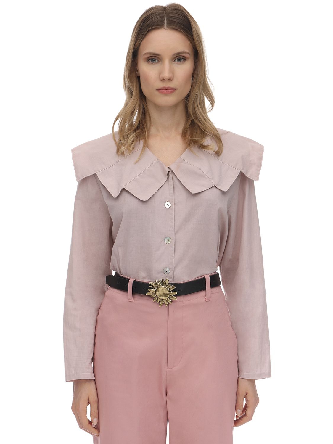 Acheval Pampa Evita Cotton Voile Blouse In Pink