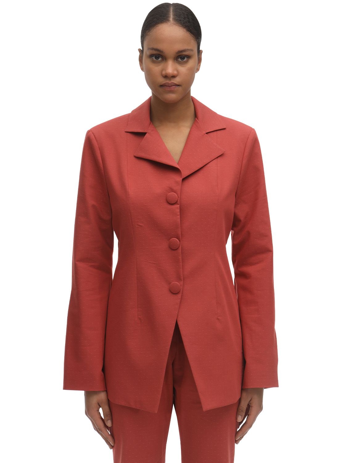 Liya Fitted Fil Coupé Blazer In Red