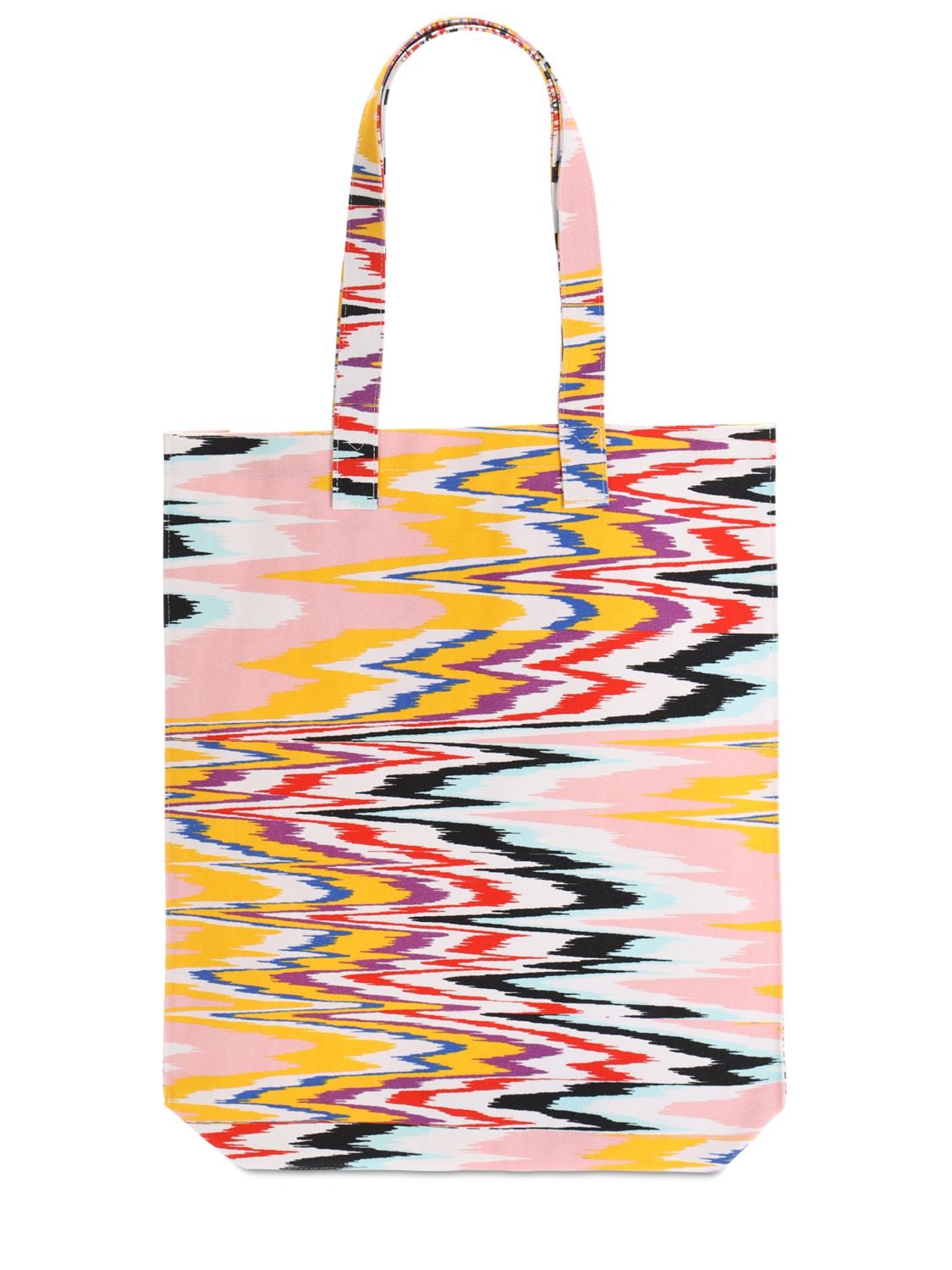 Missoni Printed Cotton Canvas Tote Bag In Multicolor