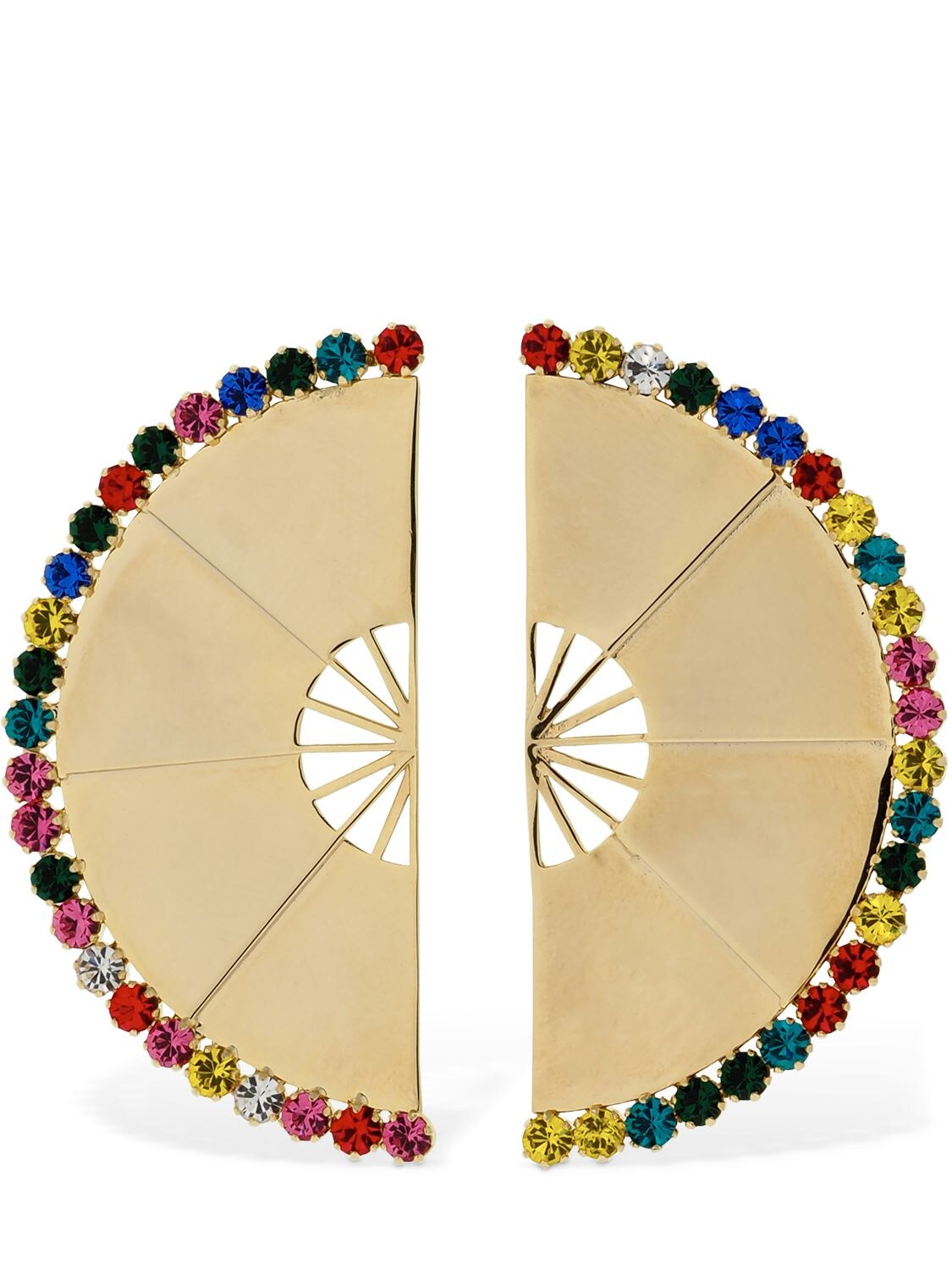 Multicolor Maxi Fan Clip-on Earrings