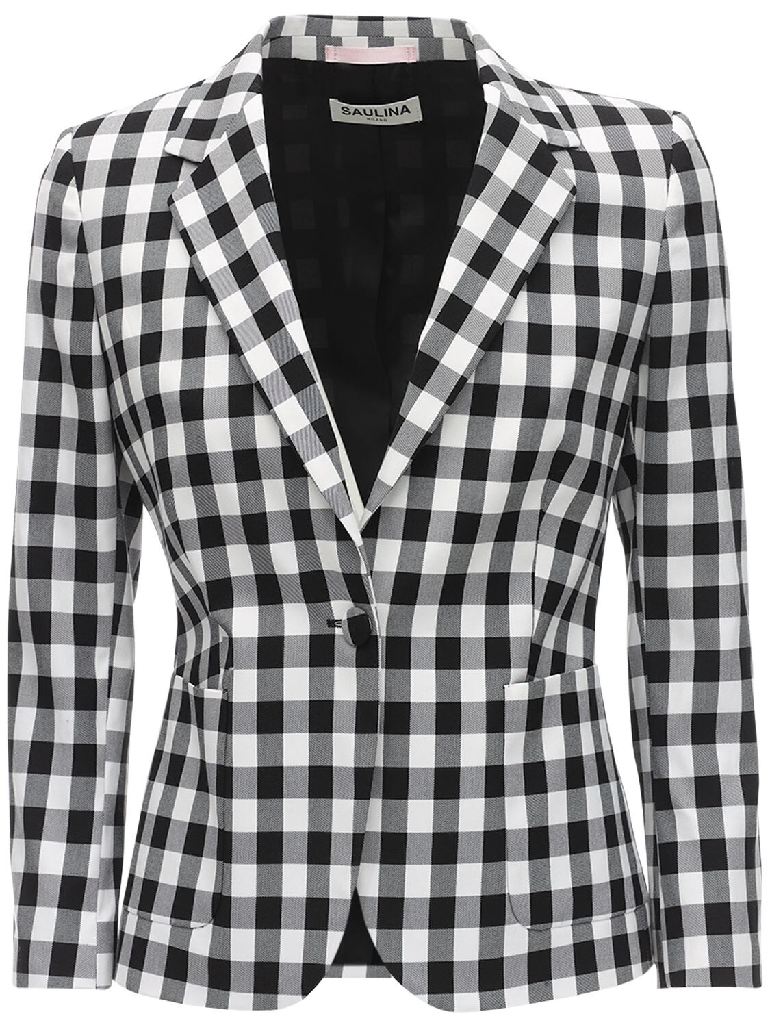 Saulina Twill Single Breasted Jacket In Black,white
