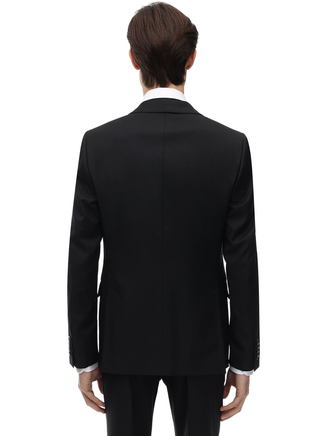 Shop Gucci Natural Wool Blend London Suit In Black