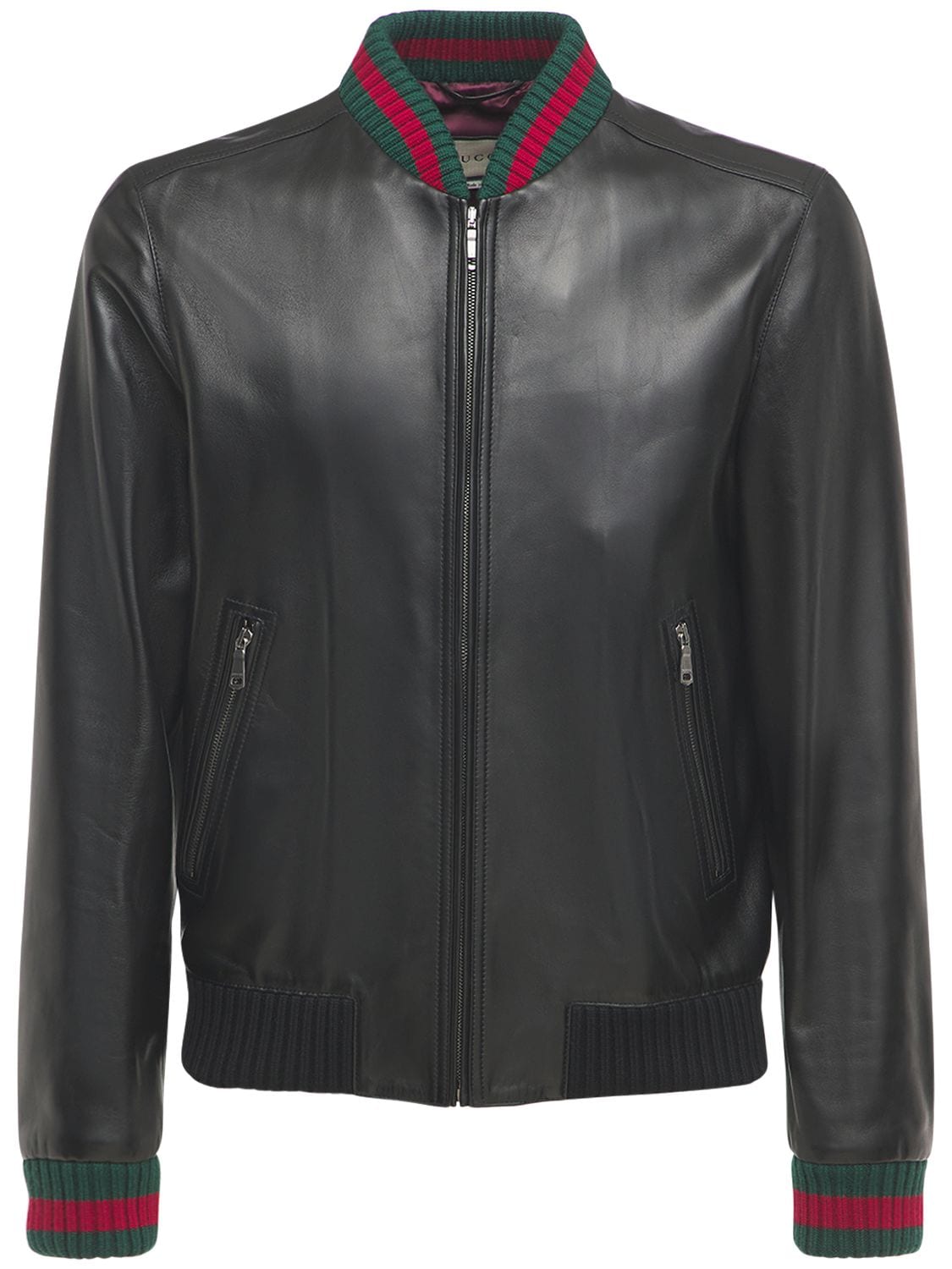Leather Jacket W/ Web Detail