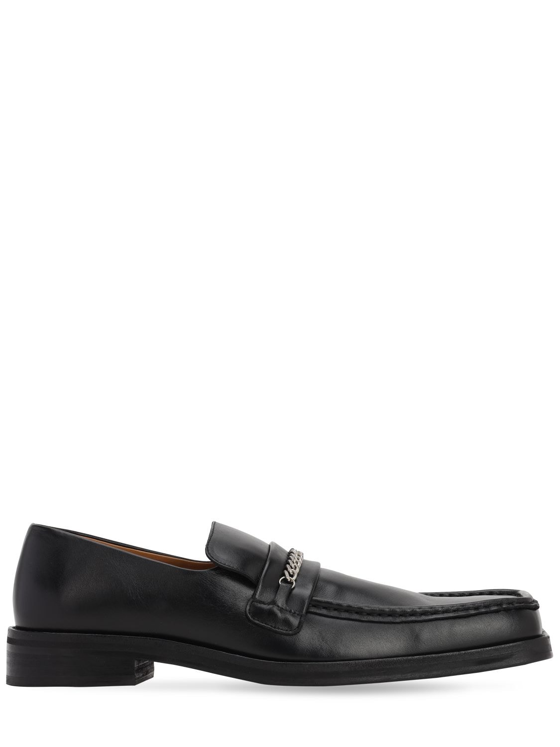 Martine Rose 35mm  Leather Loafers W/ Square Toe In Black