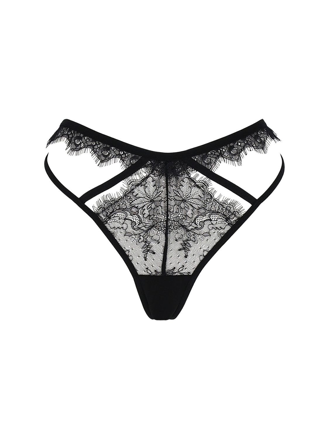 Bluebella Francine Lace Cut Outs Thong In Black | ModeSens
