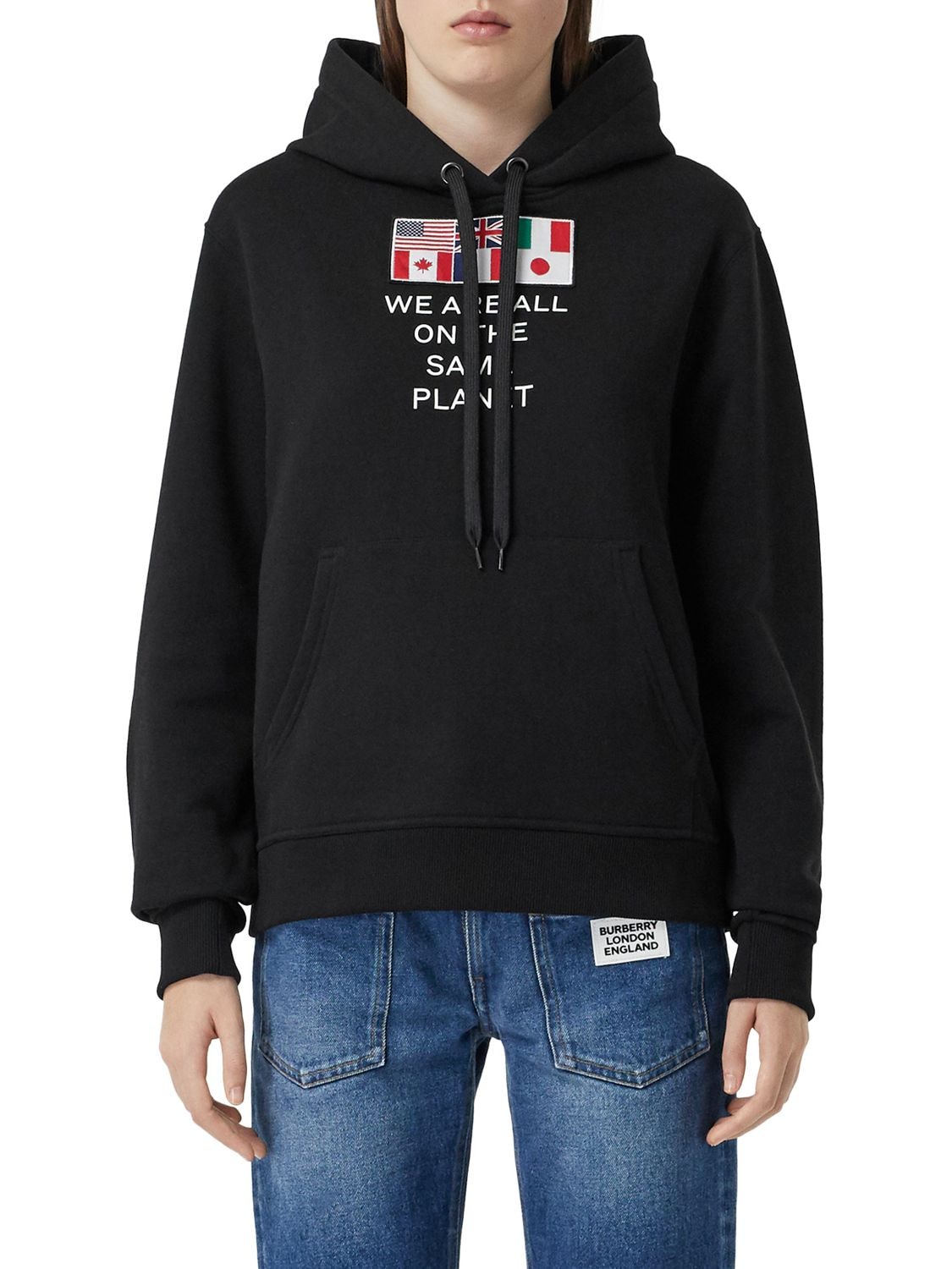 BURBERRY PRINTED COTTON JERSEY SWEATSHIRT HOODIE,71IXFL003-MTEZODM30