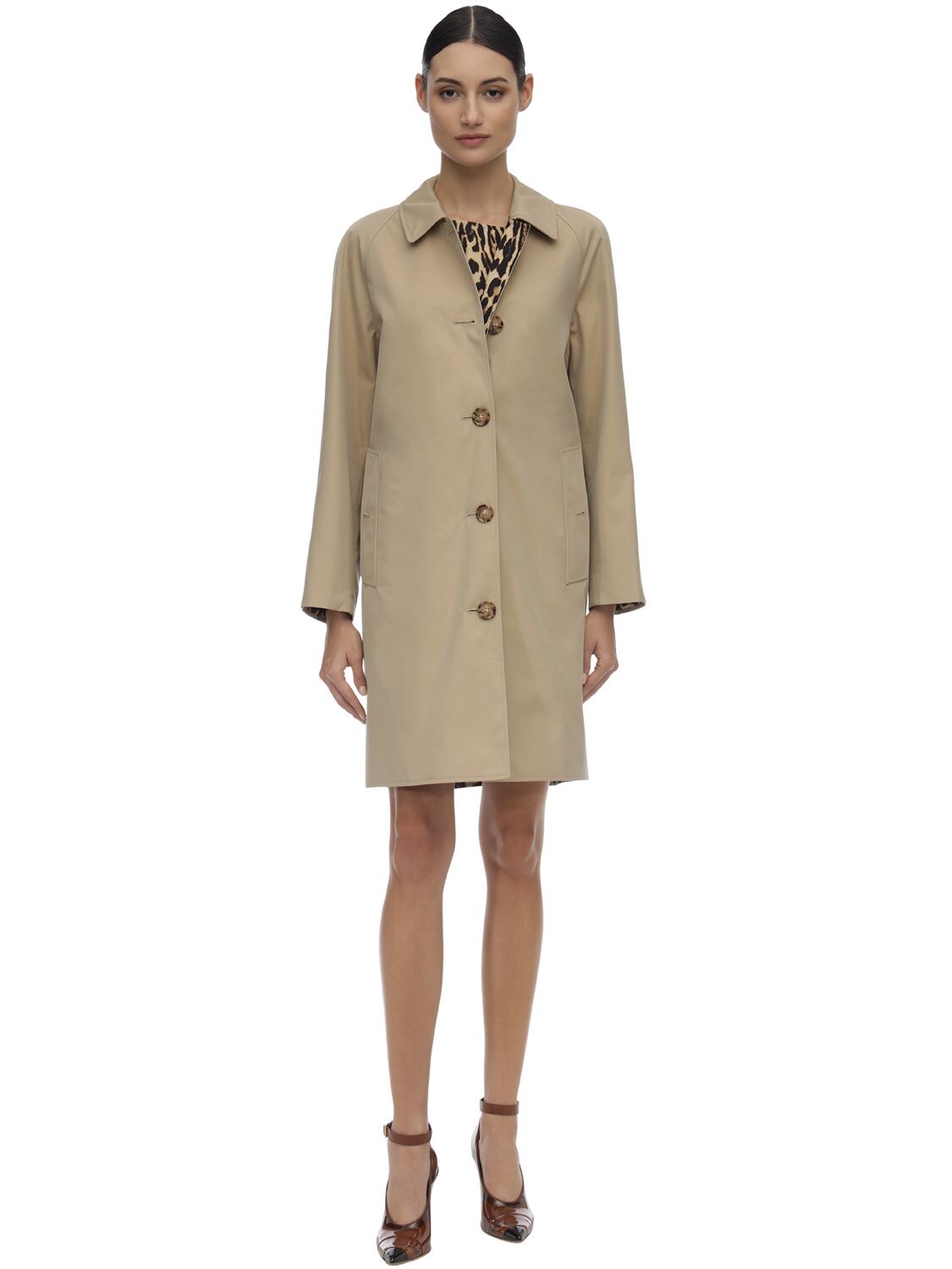 Burberry Cotton Canvas Trench Coat In Honey