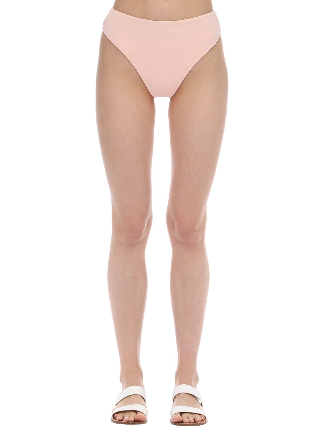 Aexae Classic High Cut Lycra Bikini Bottoms In Blush