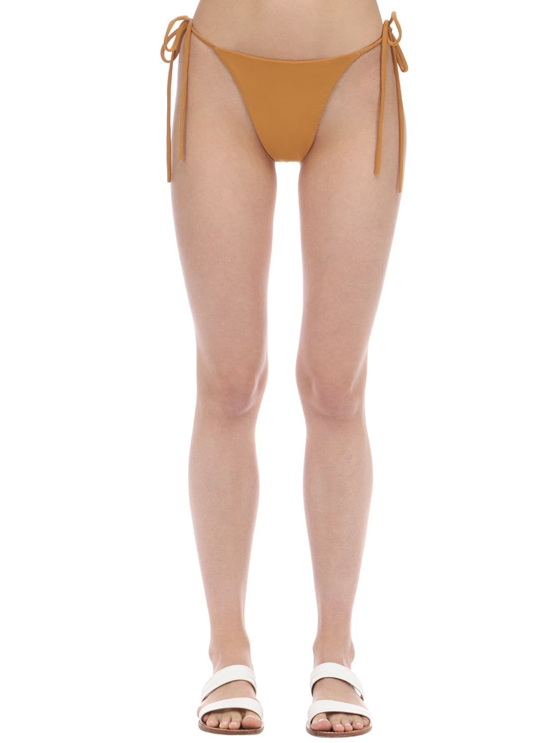 Aexae “tyra”尼龙&莱卡比基尼泳裤 In Gold
