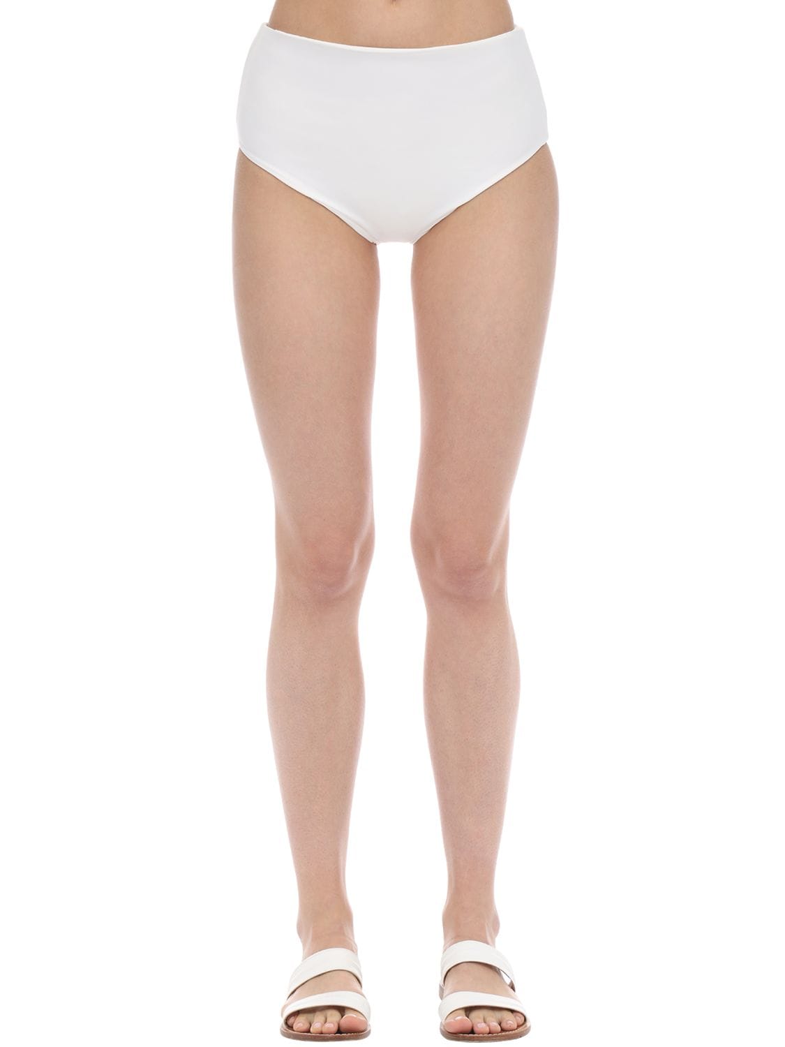 Aexae Full Coverage Lycra Bikini Bottoms In Offwhite