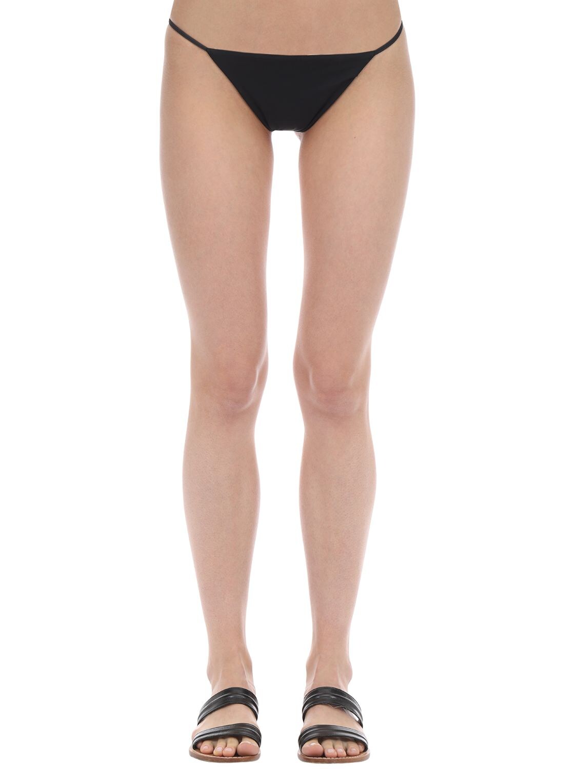 Aexae Low Rise Lycra Bikini Bottoms In Black
