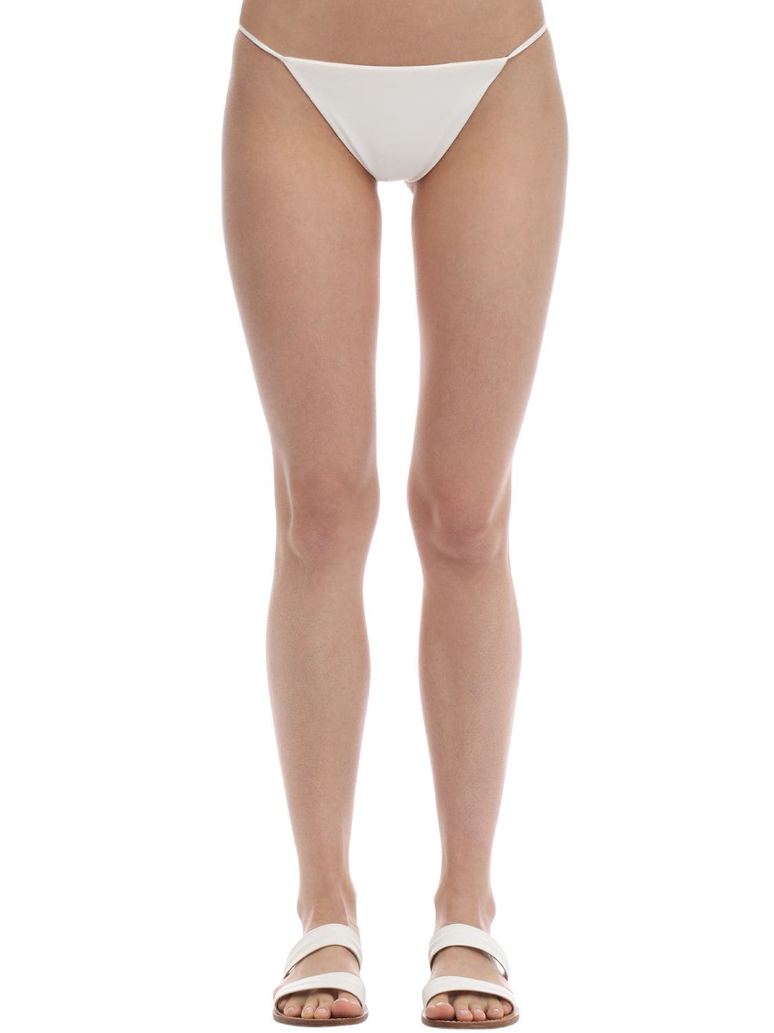 Aexae Low Rise Lycra Bikini Bottoms In Off White