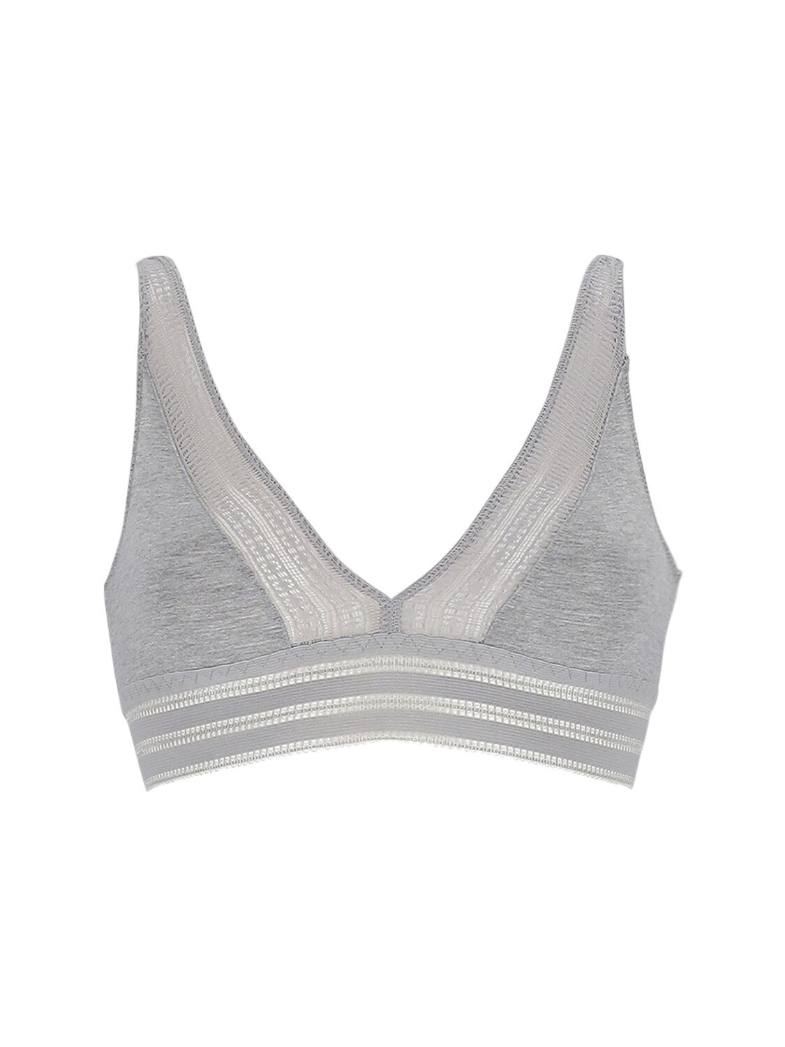 Else Jolie Sustainable Cotton Triangle Bra In Grey