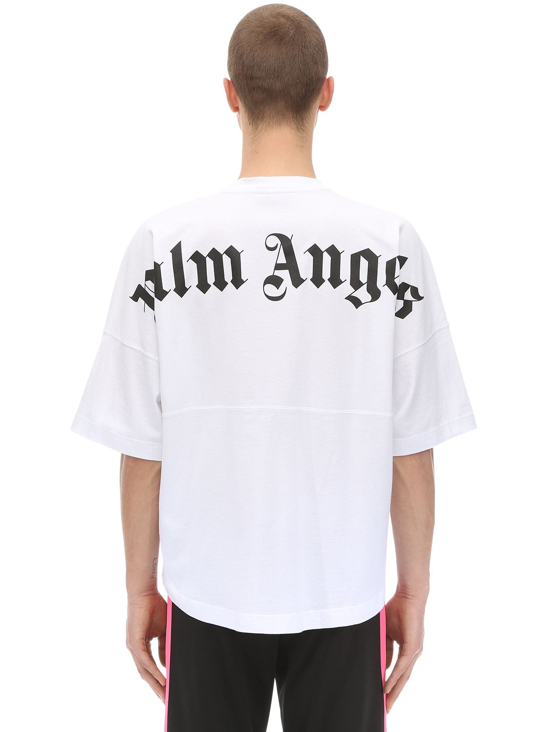 Logo Cotton Jersey T Shirt in White - Palm Angels