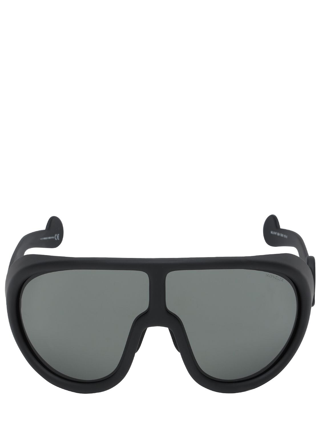 Moncler Round Logo Mask Sunglasses In Black,smoke
