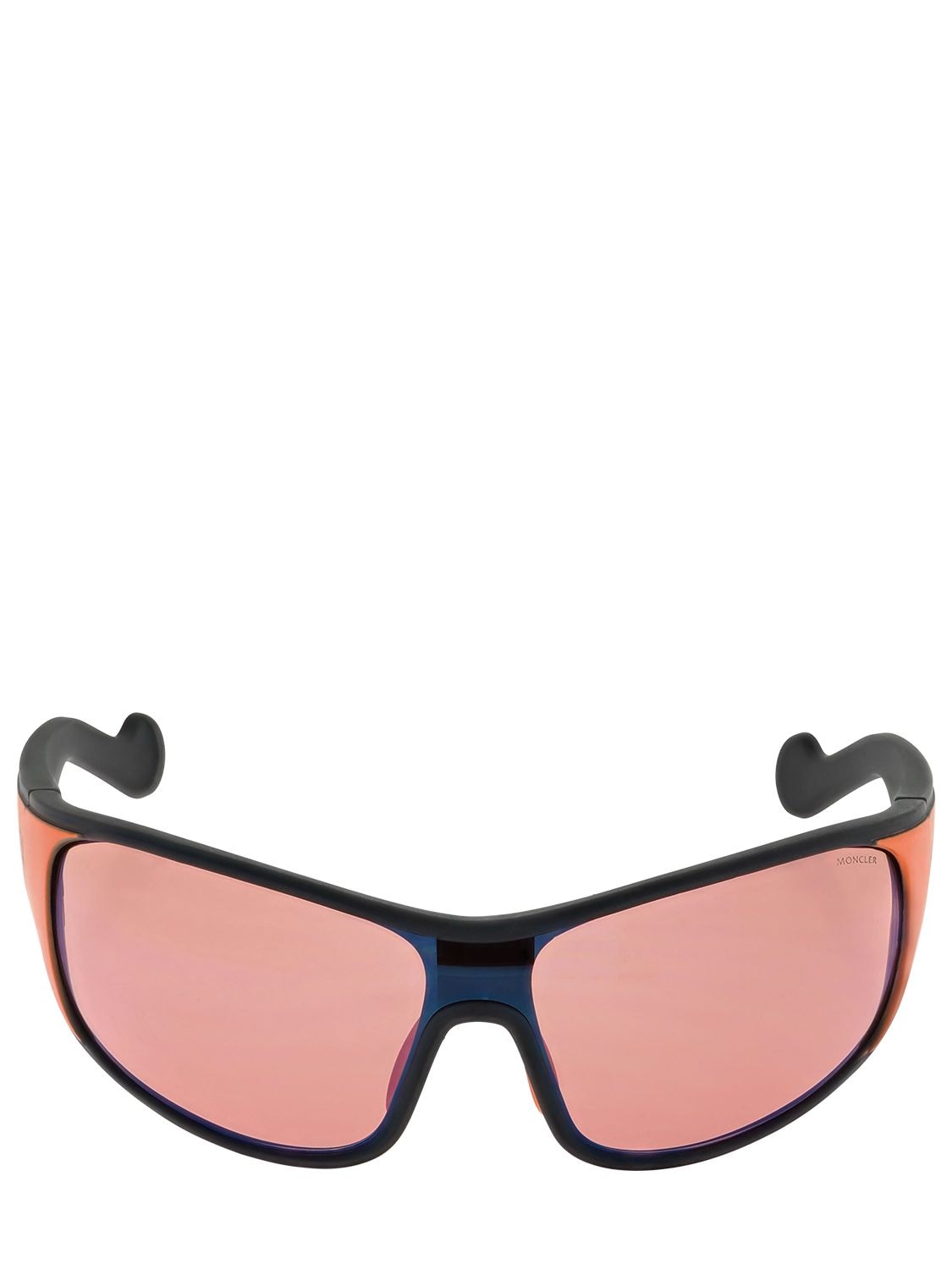 Moncler Mask Sunglasses In Orange,black