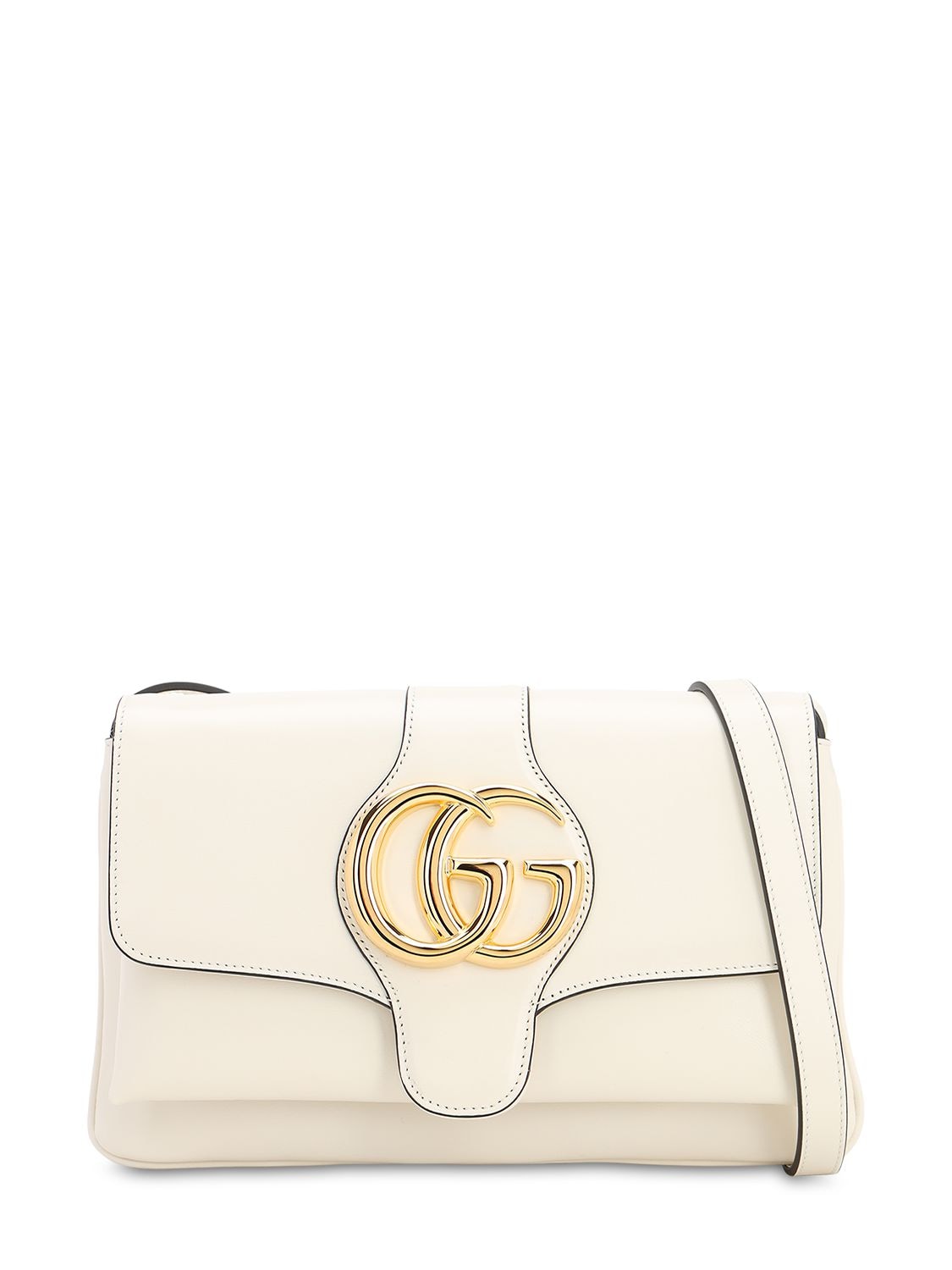 Gucci Small Arli Smooth Leather Shoulder Bag In Mystic White