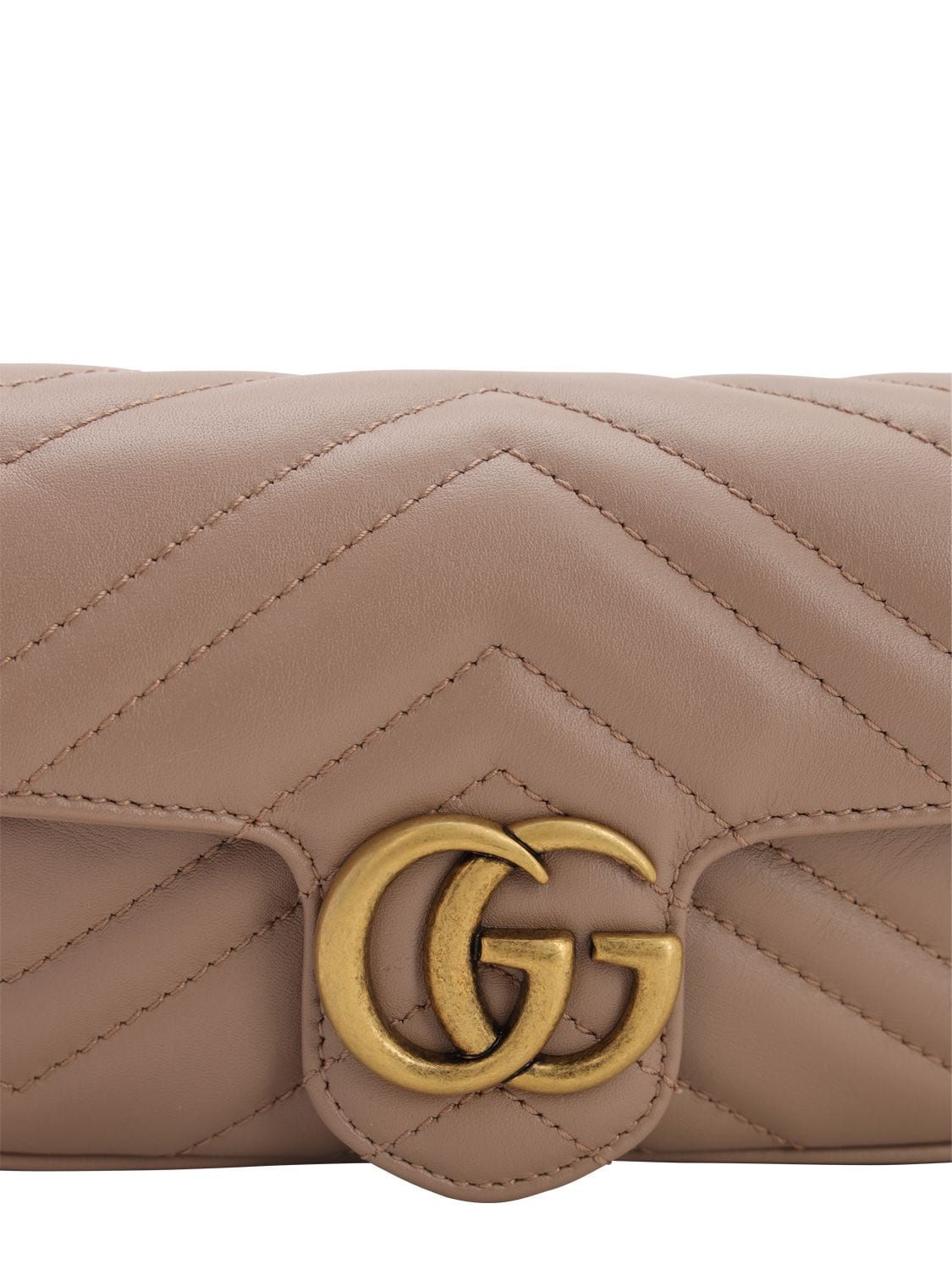 Shop Gucci Supermini Gg Marmont Leather Bag In Porcelain Rose