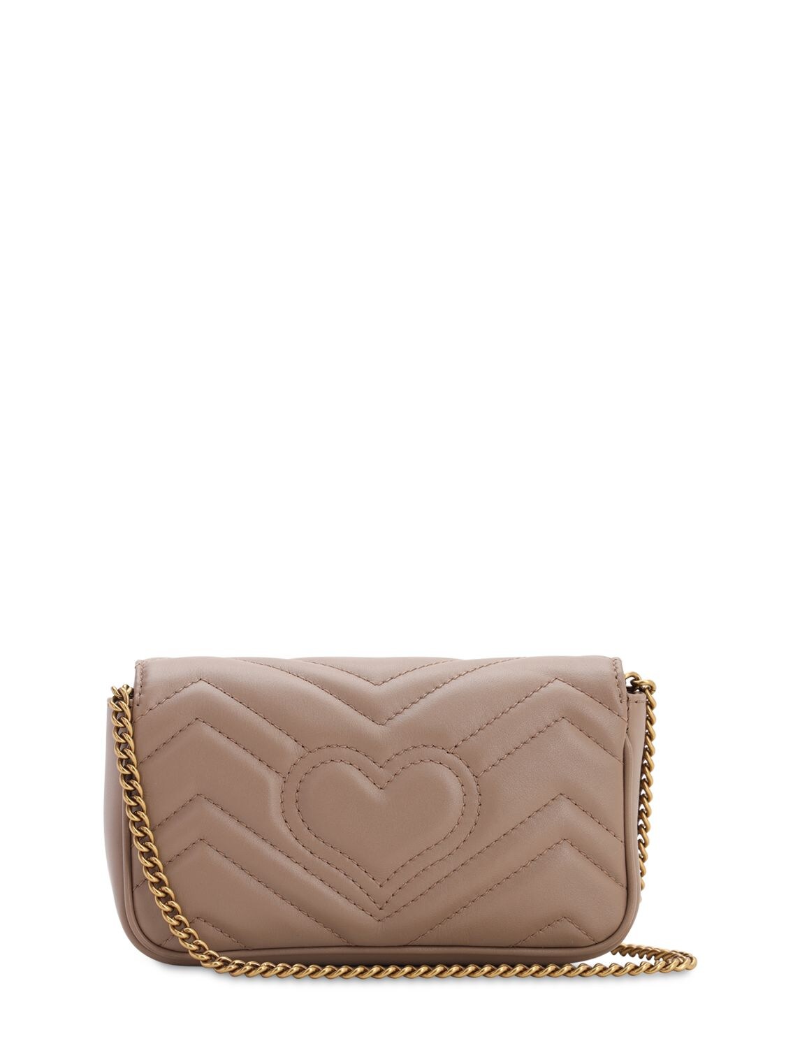 Shop Gucci Supermini Gg Marmont Leather Bag In Porcelain Rose